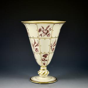 Vaso con decoro floreale <br>Forma <I>Monza 10</I> <br>Guido Andlovitz, Società Ceramica Italiana <br>Laveno, 1925 circa